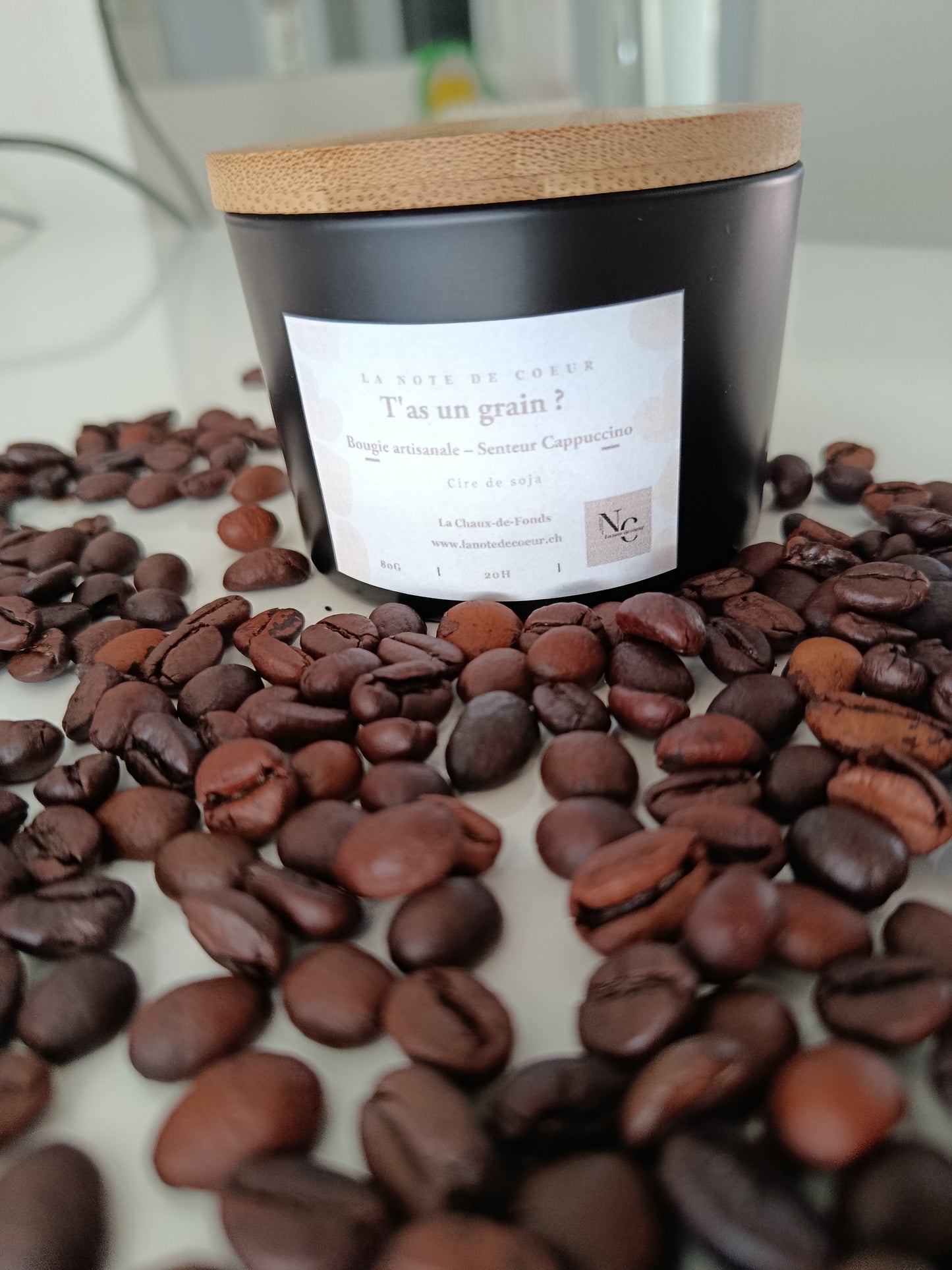 T'as un grain ? Bougie artisanale Cappuccino 80g