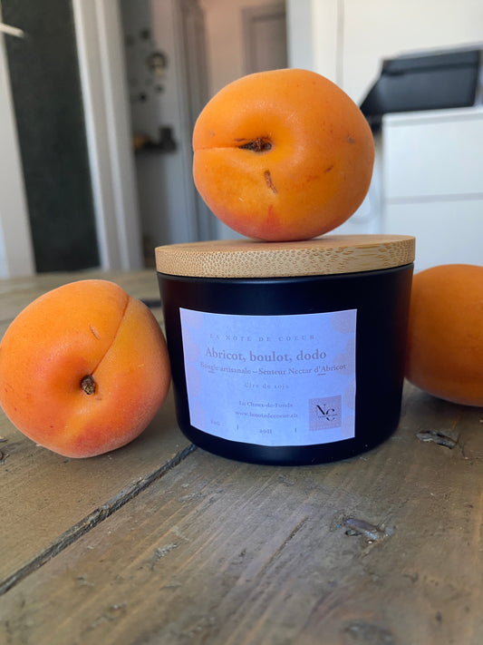 Bougie artisanale parfum melon en cire de soja La Note de Cœur